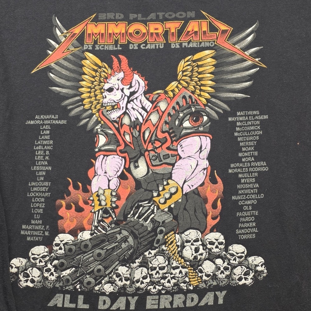 US Army 3rd Platoon Immortal Graphic Long Sleeve T-Shirt Men's Medium Black